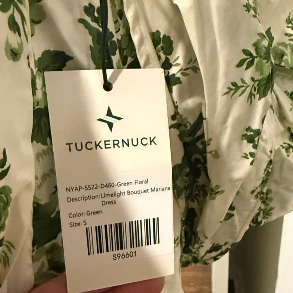 Tuckernuck Green and White Floral Ruffle Midi Dress - Picture 5 of 6